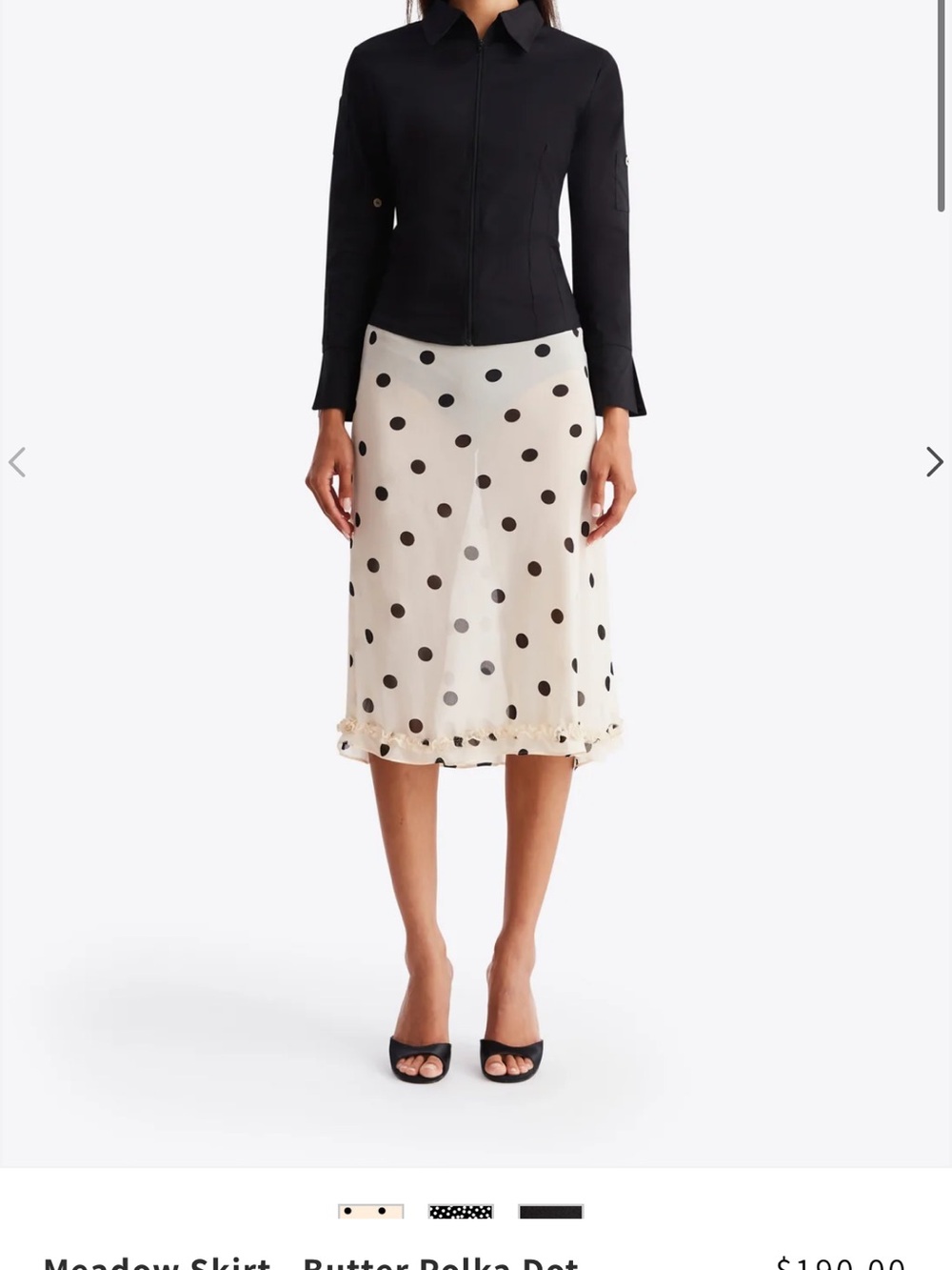 Polka Dot Butter Midi Skirt